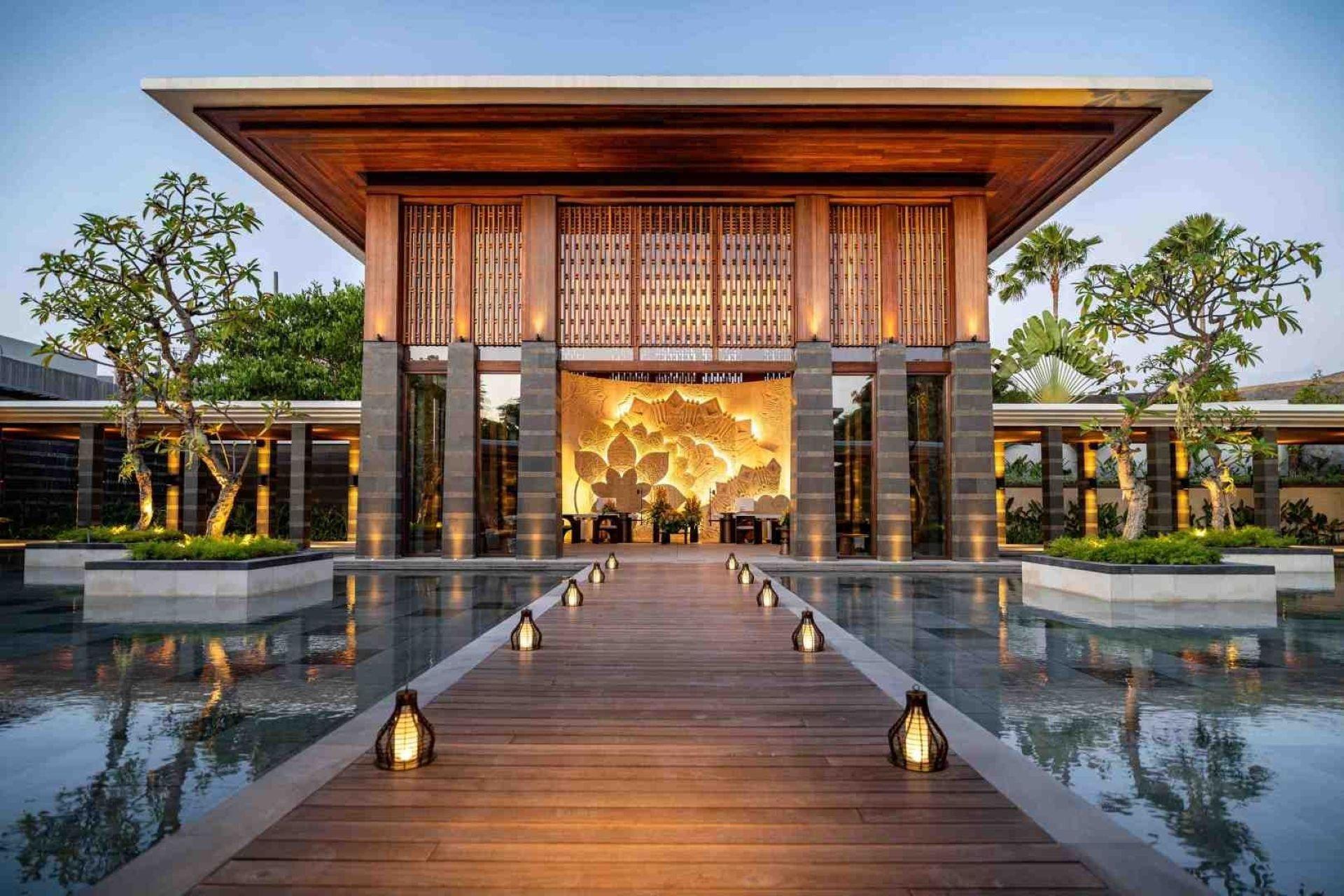 Regent Bali Canggu entrance pavilion and reflecting pools